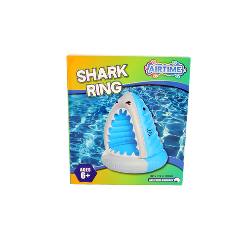 Airtime 112x112cm Shark Ring Inflatable Pool/Beach Toy