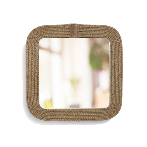 Rayell 37cm Jute Wall Mirror Gris Home Decor - Natural