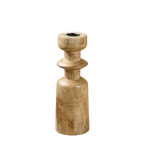 Maine & Crawford Andi 20cm Wooden Taper Candle Holder - Natural