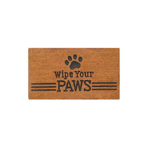 Maine And Crawford Wipe Your Paws Embossed Coir Doormat 70x40cm