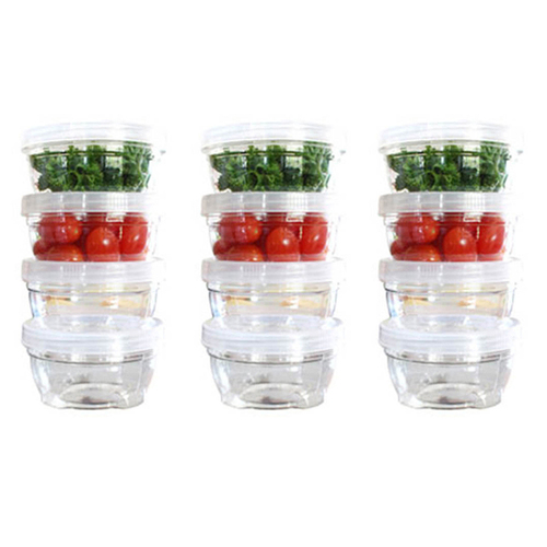 3x 4pc Urban Kitchen 180ml Plastic Containers Twist Stackable - Clear