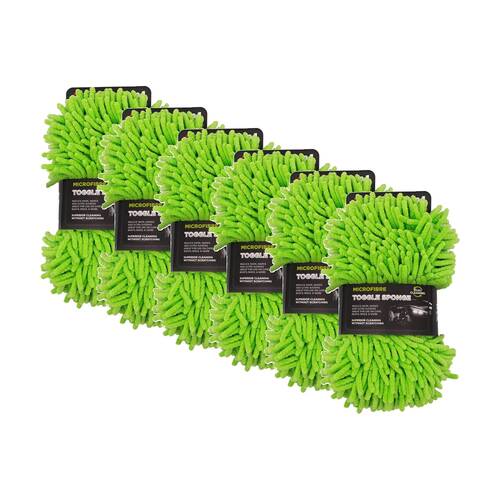 6PK AutoShift Microfibre Toggle Sponge Double Sided Car Clean Accessory 23x13cm