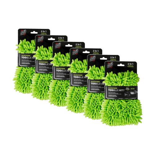 6PK AutoShift Microfibre Car Cleaning Wash Mitt Double Sided Anti-Swirl 24x15cm