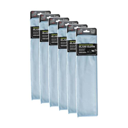 6x 2PK AutoShift Premium Microfibre Glass Cloth Car Cleaning Accessory 40x40cm
