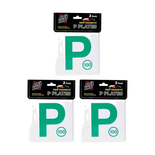 3x 2PK AutoShift NSW Only Magnetic Green Probationary Licence Plate/Sign 15cm