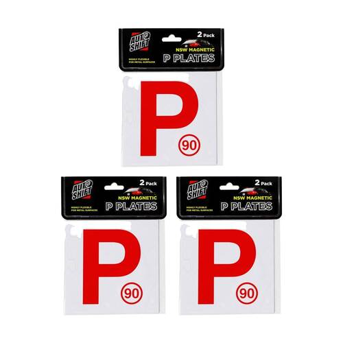 3x 2PK AutoShift NSW Only Magnetic Red Probationary Licence Plate/Signs 15cm