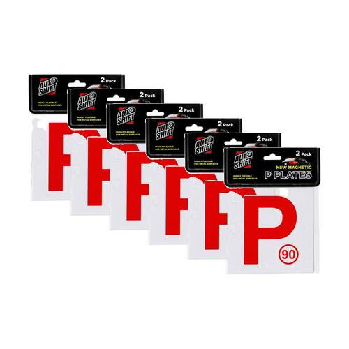 6x 2PK AutoShift NSW Only Magnetic Red Probationary Licence Plate/Signs 15cm