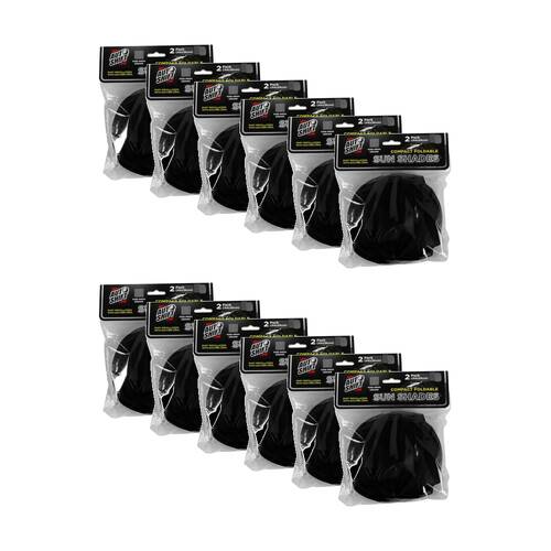 12x 2PK AutoShift Mesh Compact Foldable Vehicle Windscreen Sun Shades 44x36cm