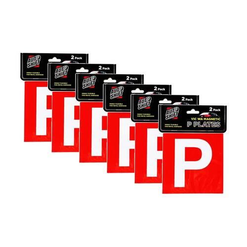 6x 2PK AutoShift VIC/WA Magnetic Red Probationary Licence Plate/Signs 15cm