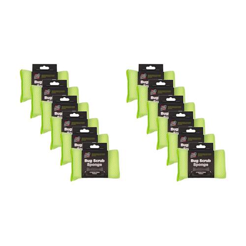 12PK AutoShift Bug Scrub Car Cleaning Sponge Streak Free Finish 15x8cm Green