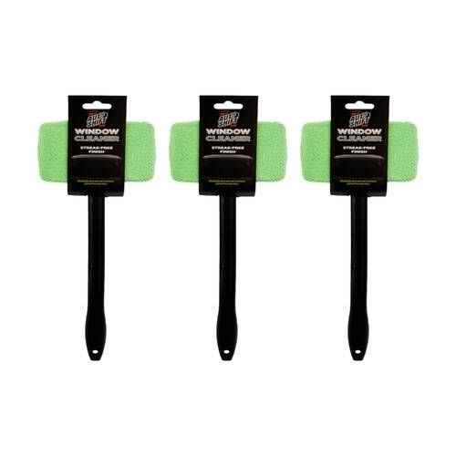 3PK AutoShift Microfibre Window Cleaner w/Handle Streak Free Cleaning 39cm