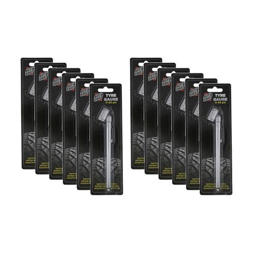 12PK AutoShift Universal Pen Style Tyre Pressure Gauge Auto Accessory 0-50psi