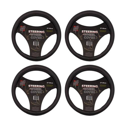 4PK AutoShift Steering Wheel Cover Universal Textured Grip 37-39cm Diameter