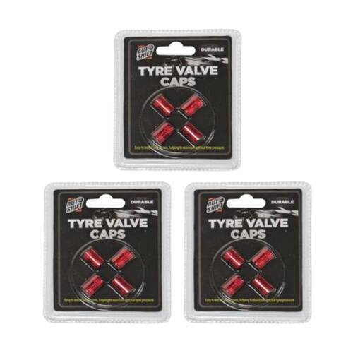 3x 4pc AutoShift Coloured Metal Car Tyre Valve Caps Auto Accessory Assorted