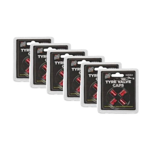 6x 4pc AutoShift Coloured Metal Car Tyre Valve Caps Auto Accessory Assorted