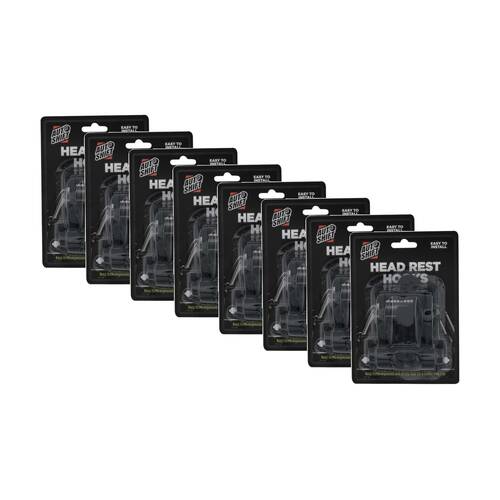 8PK AutoShift Headrest Hanger Hook Car Organisation Accessory Black