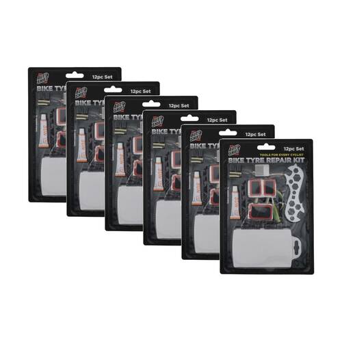 6x 12pc AutoShift Bike Tyre Patch Repair Kit Cycling Accessory with Tools