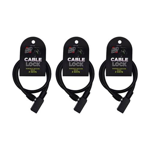 3PK AutoShift Cable Keyed Bike Lock w/2 Keys Property Protection/Security 
