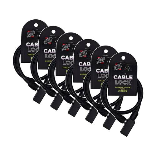 6PK AutoShift Cable Keyed Bike Lock w/2 Keys Property Protection/Security 