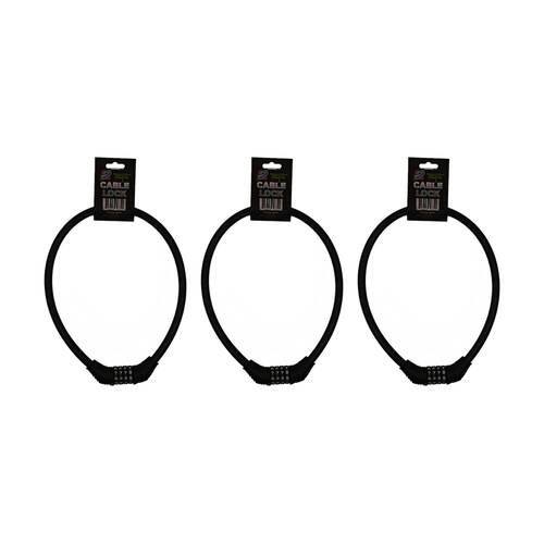 3PK AutoShift Cable Bicycle Lock 4 Digit Combination Security Cycling Accessory