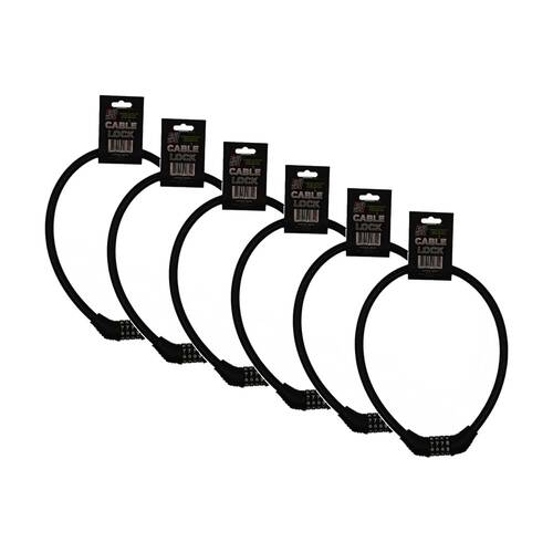 6PK AutoShift Cable Bicycle Lock 4 Digit Combination Security Cycling Accessory