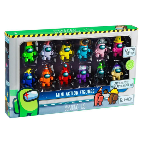 12pc Among Us Figurine Crewmate Mini Action Deluxe Pack Assorted 8y+