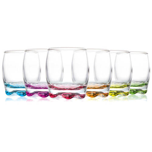 6pc Artcraft Ava Coloured Tumbler Drinking Glass Wine & Water 290ml