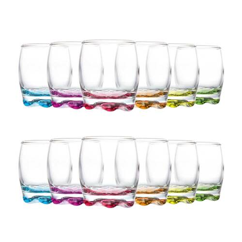 2x 6pc Artcraft Ava Coloured Tumbler Drinking Glass Wine & Water 290ml