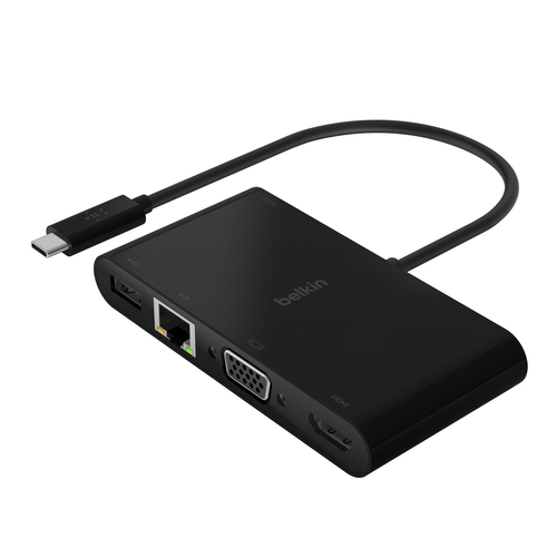 Belkin USB-C Multimedia Charge Adapter Accessory - Black