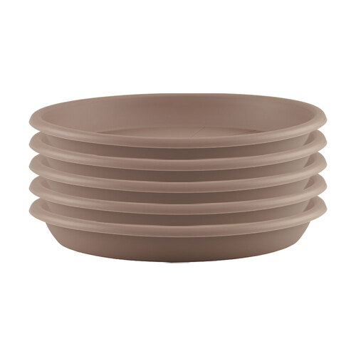 5PK Artevasi Round Indoor/Outdoor Garden Saucer For Pot 22x3cm Taupe