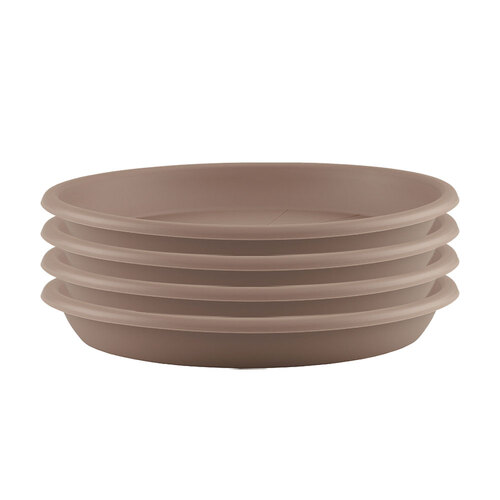 4PK Artevasi Round Indoor/Outdoor Garden Saucer For Pot 35x4.7cm Taupe