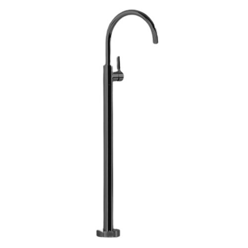 Astrawalker Icon + Lever Floor Mounted Bath Mixer Set Matt Black