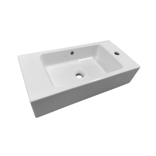 Astra Walker Traccia Ceramic Wall Mounted Basin White 1TH