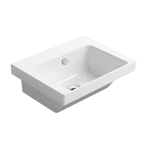 Astra Walker Norm Wall Mounted/Semi-Inset Ceramic Basin 0 Tap Hole White