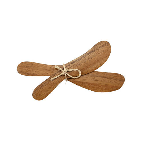 2pc Darlin Acacia Wood Cheese Butter Spreaders Heat Resistance 15x2.5cm Brown