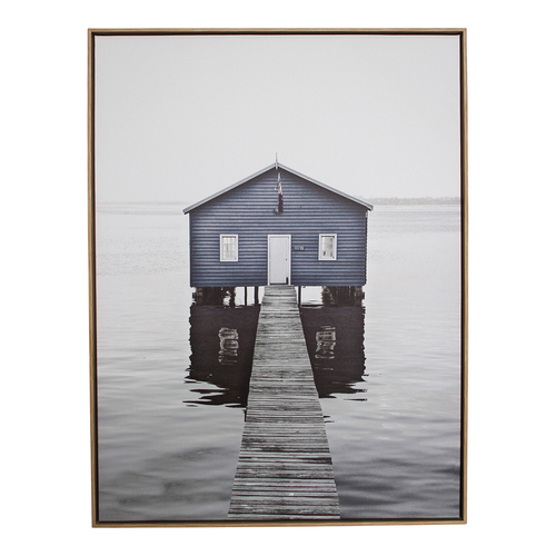 LVD Framed Canvas/Resin 60x80cm Lake House Wall Hanging Art