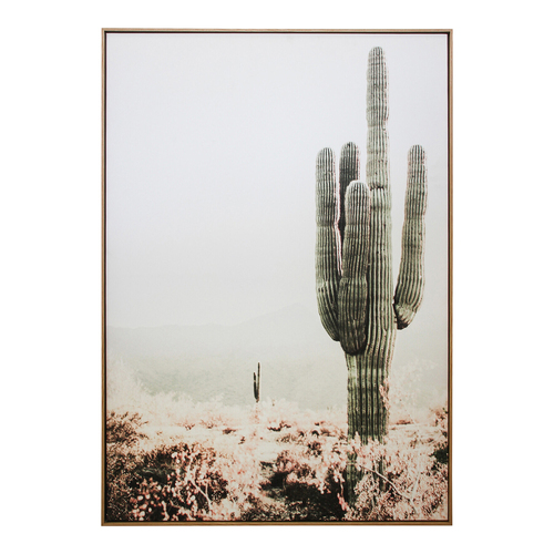 LVD Framed Canvas/Resin 70x100cm Cactus Wall Hanging Art