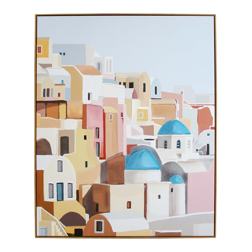 LVD Framed Canvas/Resin 80x100cm Mediterranean Wall Hanging Art