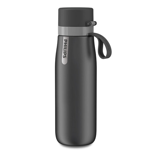 Philips Go Zero 550ml Daily Insulated Filtration Bottle - Stainless Steel Grey