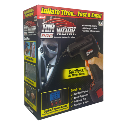 Air Work Pro Automatic Cordless Portable Tire Inflator Air Compressor