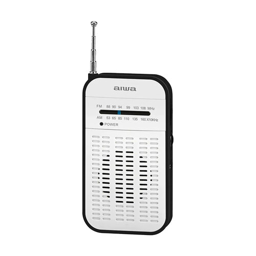 AIWA Portable Handheld AM/FM AAA Battery Radio White