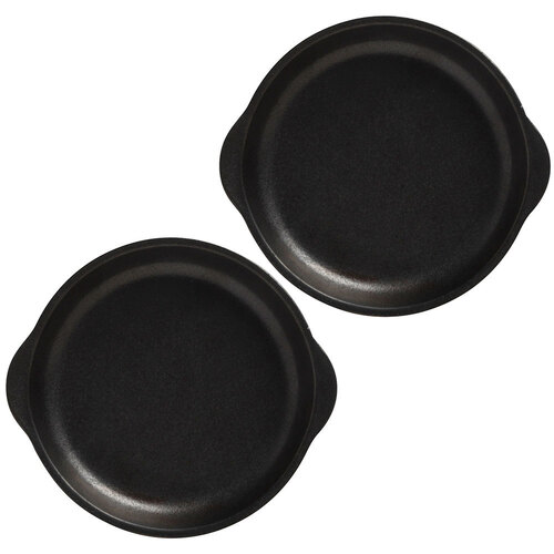 2pc Maxwell & Williams Caviar Plate with Handle 15.5x17cm Black