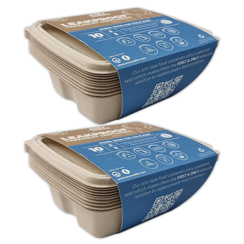 2x 50pc EcoSouLife Harvest Leakproof Rectangular Containers 650ml