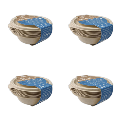 4x 50pc EcoSouLife Harvest Leakproof Round Containers & Lids 500ml