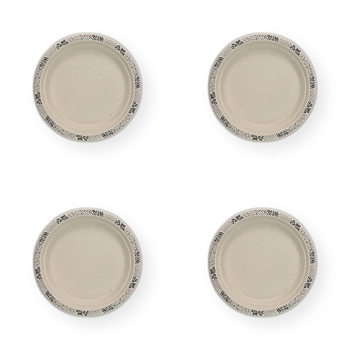 4x 60pc EcoSouLife Harvest Art Series Dinner Plates Black 23cm