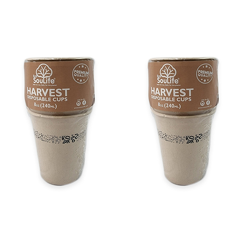 2x 60pc EcoSouLife Harvest Art Series Cup Black 236ml