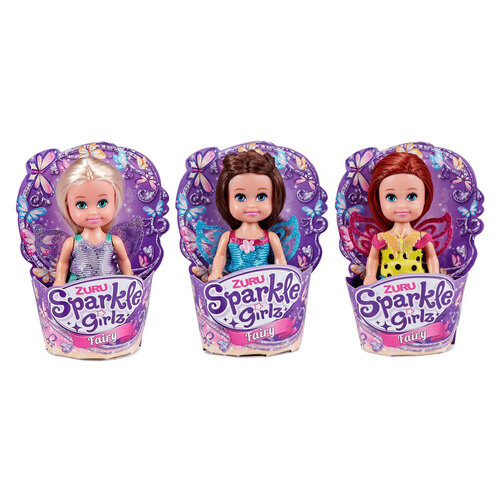 3x Zuru Sparkle Girlz 4.7'' Fairy Cupcake Doll Toy Assorted 3+