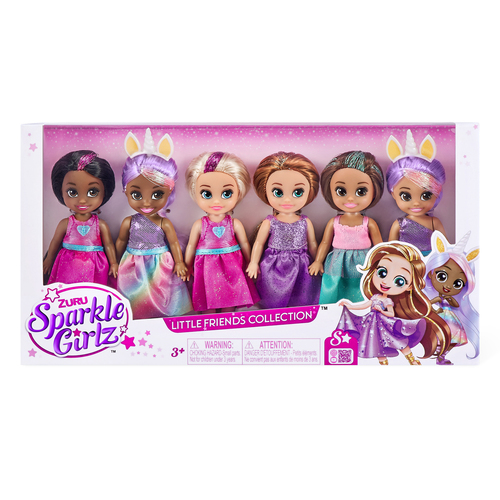 6pc Zuru Sparkle Girlz 4.7" Princess Play Dolls Kids Toy 3+