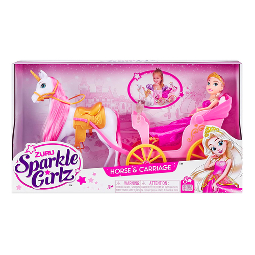 Zuru Sparkle Girlz Princess Doll w/Horse & Carriage Kids Toy 3+