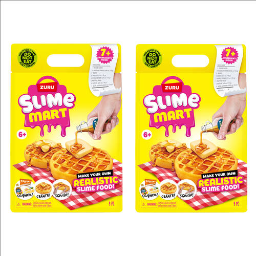 2PK Zuru Slime Mart - Small Shopping Bag Series 1 Waffles Kids Modelling Clay